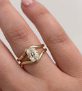 Unique Elongated Cushion Cut Moissanite Engagement Ring, Vintage Cushion Cut Solitaire Ring, Cushion Cut Promise Ring Gift for Her