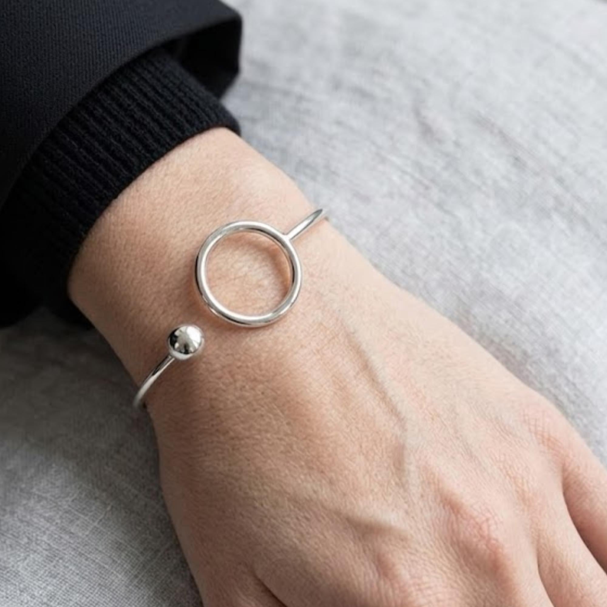 Minimalist Sterling Silver Cuff Bangles Set | Handmade Stackable Silver Bracelets | Everyday Jewelry | Gift for Her