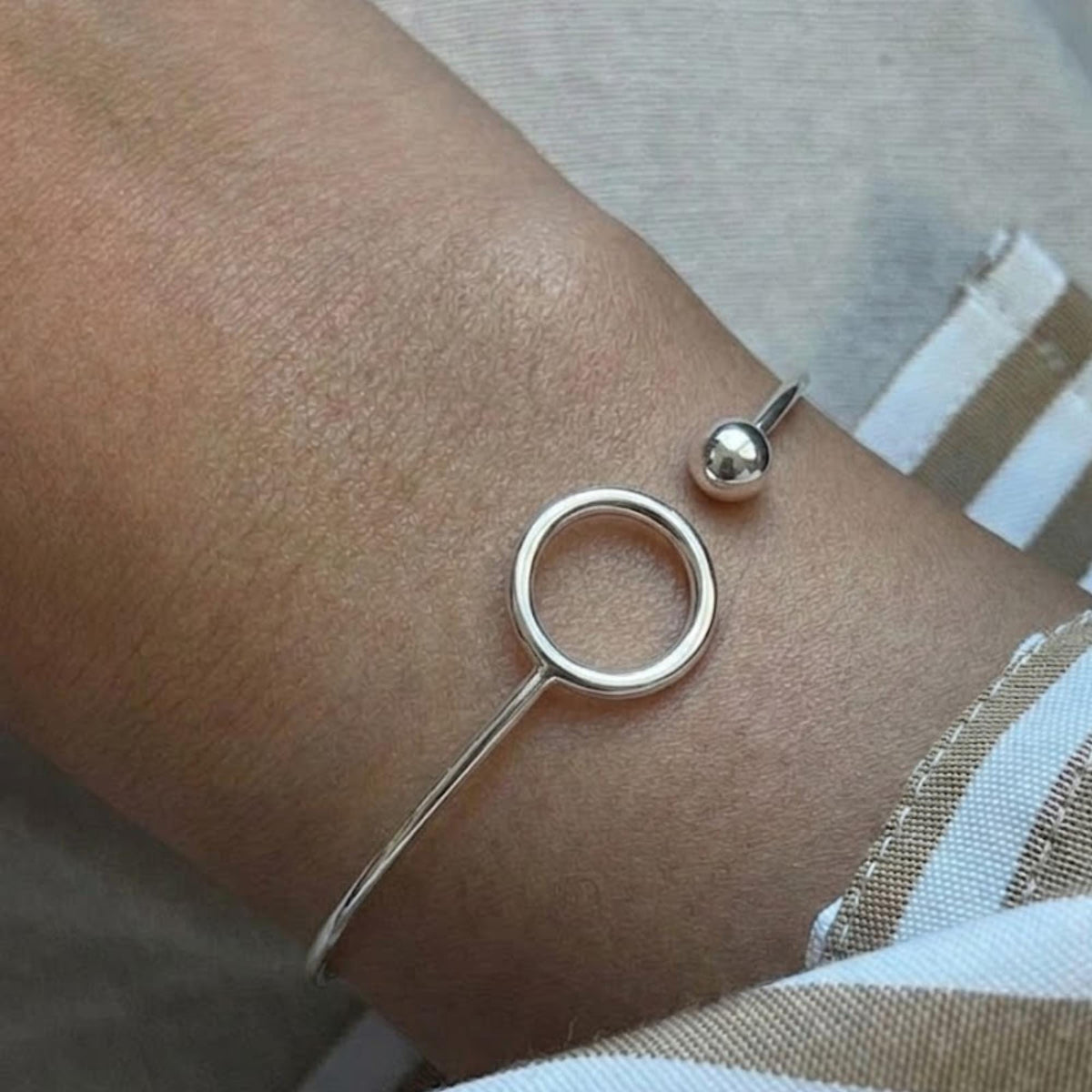 Minimalist Sterling Silver Cuff Bangles Set | Handmade Stackable Silver Bracelets | Everyday Jewelry | Gift for Her
