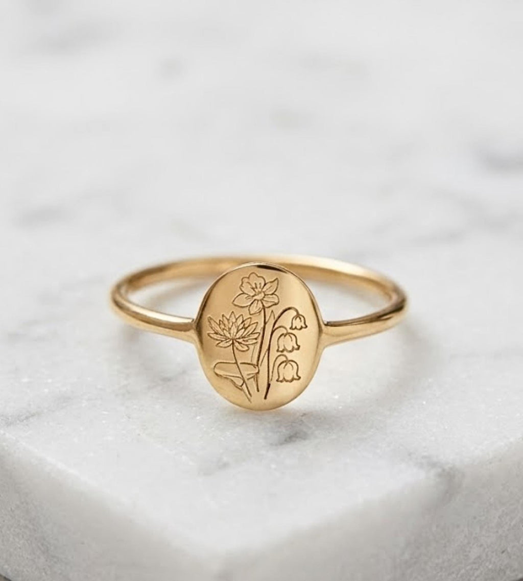 Family Florals Ring | Multiple Birth Flower Jewelry | Mother's Day Giftss | mothers day gifts