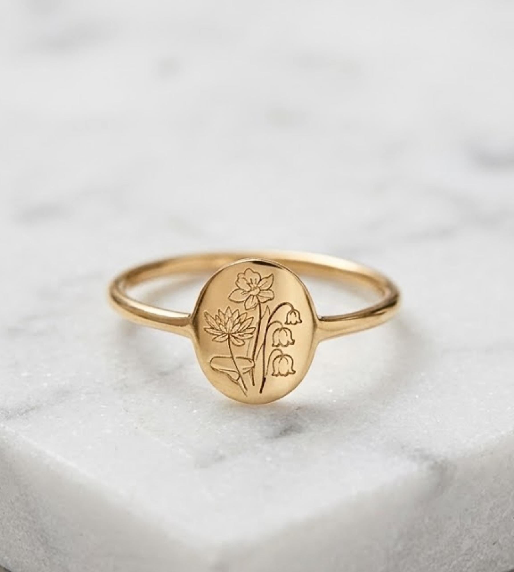 Family Florals Ring | Multiple Birth Flower Jewelry | Mother's Day Giftss | mothers day gifts
