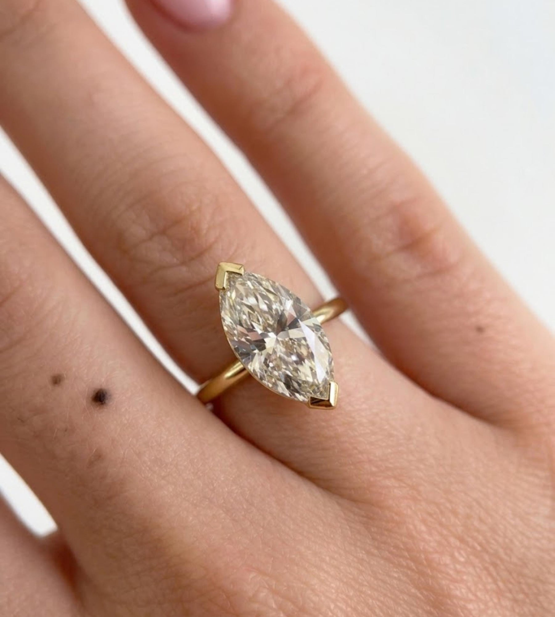 1.00 to 5.00ct Marquise Cut Moissanite Engagement Ring | 14K Gold Solitaire Promise Ring | Delicate Proposal Anniversary Bridal Jewelry