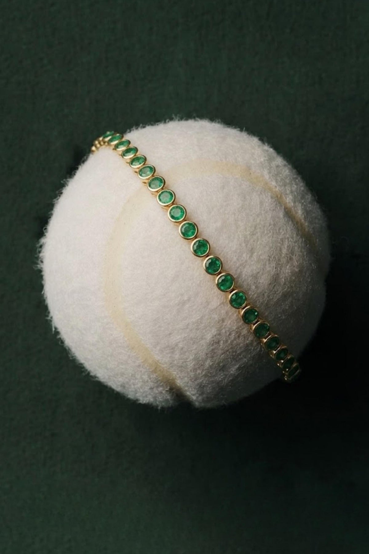 14K Gold Emerald Tennis Bracelet: Bezel Set Layering Bracelet