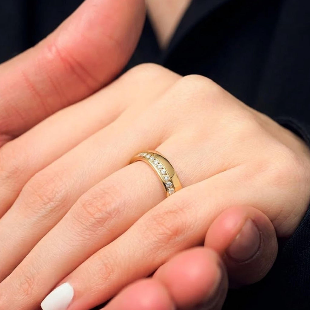 Matching Couple Rings • wedding band set • Personalized Promise Rings • Engravable Inside • his and hers wedding bands