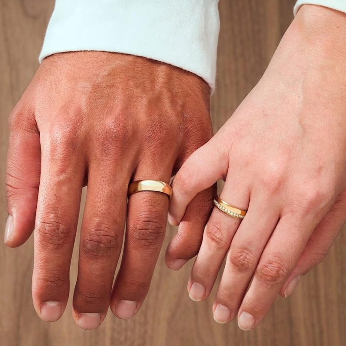 Matching Couple Rings • wedding band set • Personalized Promise Rings • Engravable Inside • his and hers wedding bands