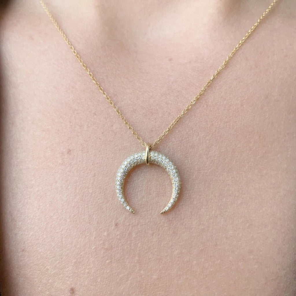 Crescent Moon Necklace Gold | Half Moon Necklace Waterproof | Crescent Moon Necklace Silver | Rose Gold Crescent Moon Pendant Necklace