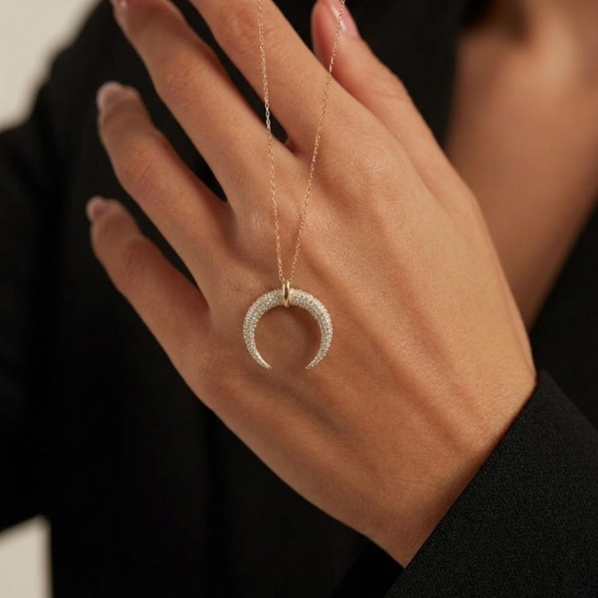 Crescent Moon Necklace Gold | Half Moon Necklace Waterproof | Crescent Moon Necklace Silver | Rose Gold Crescent Moon Pendant Necklace