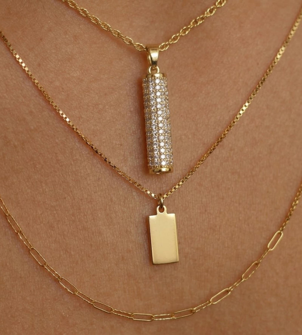 14K Gold Moissanite Bar Necklace, Vertical Pendant, Dainty Fine Jewelry for Her, Round D+ VSS+ Diamonds, Gift for Women