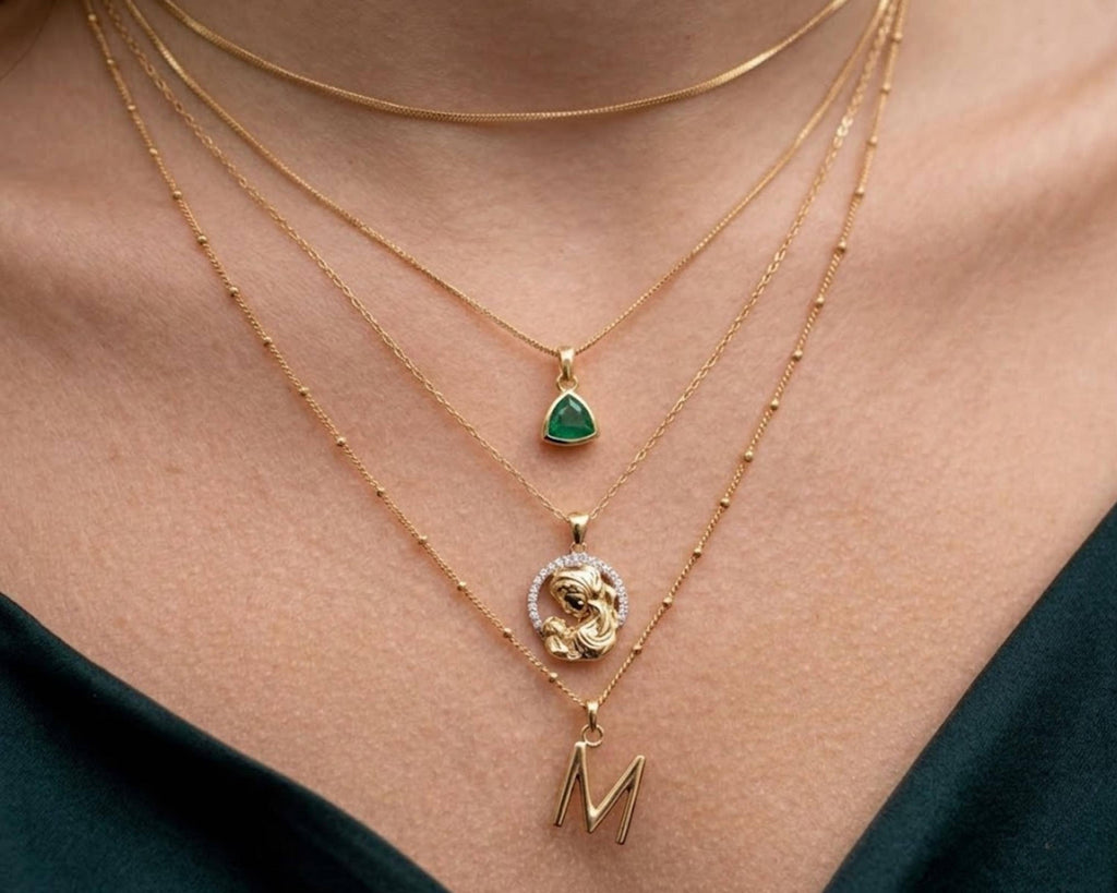 14k Solid Gold Mother Child Pendant | Meaningful New Mom Necklace