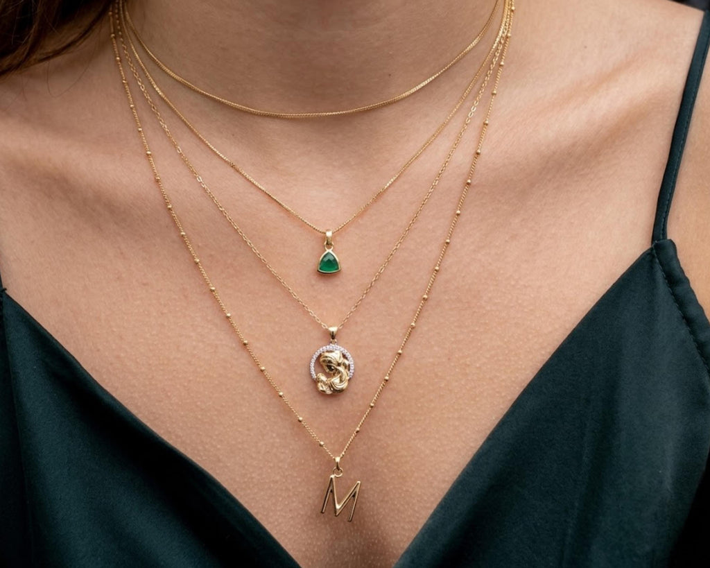 14k Solid Gold Mother Child Pendant | Meaningful New Mom Necklace
