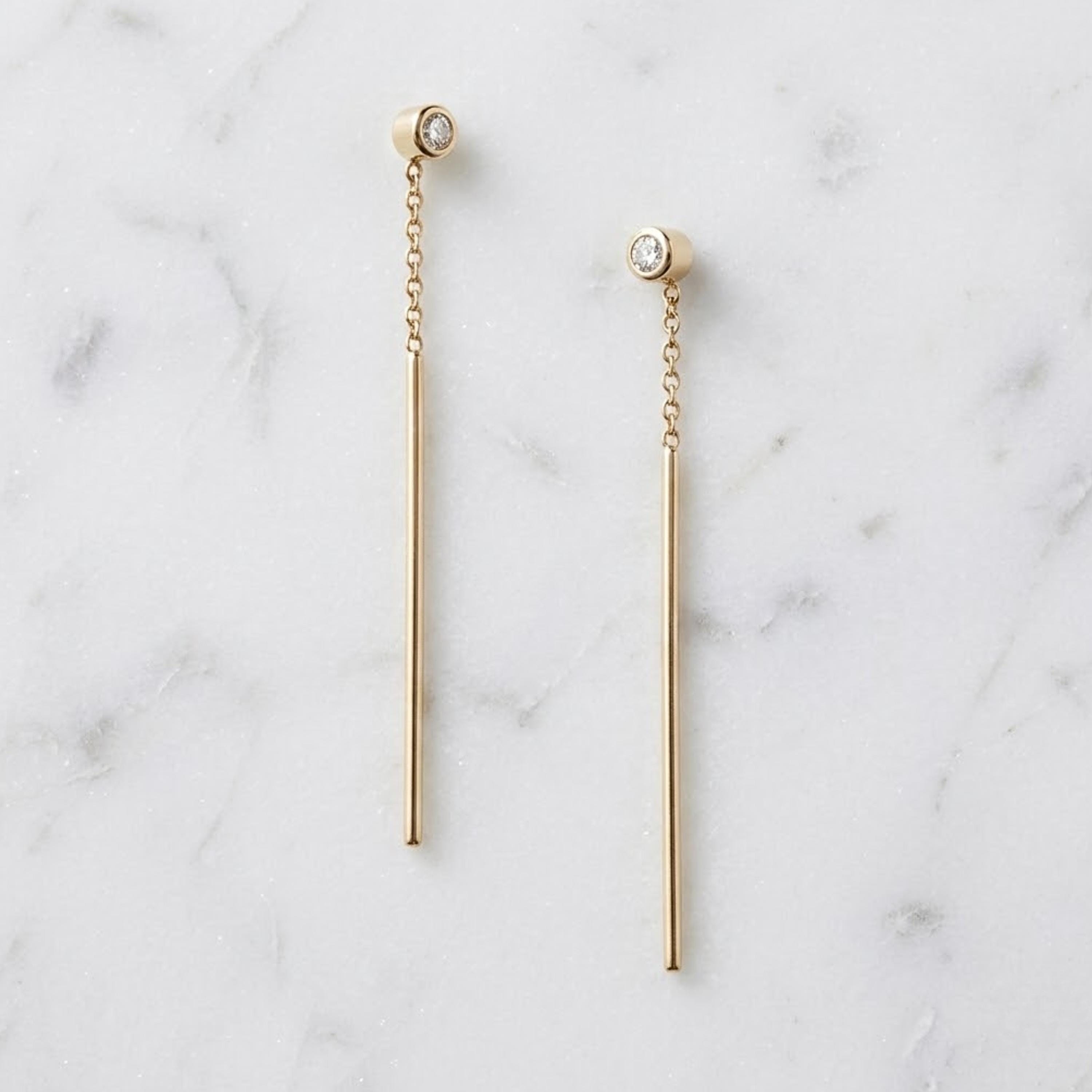 Threader Earrings - Chain Drop Earrings - Chain linear Earrings - Chain Earrings - Minimal Earrings - Linear Drop Earrings - PAMELA EARRINGS