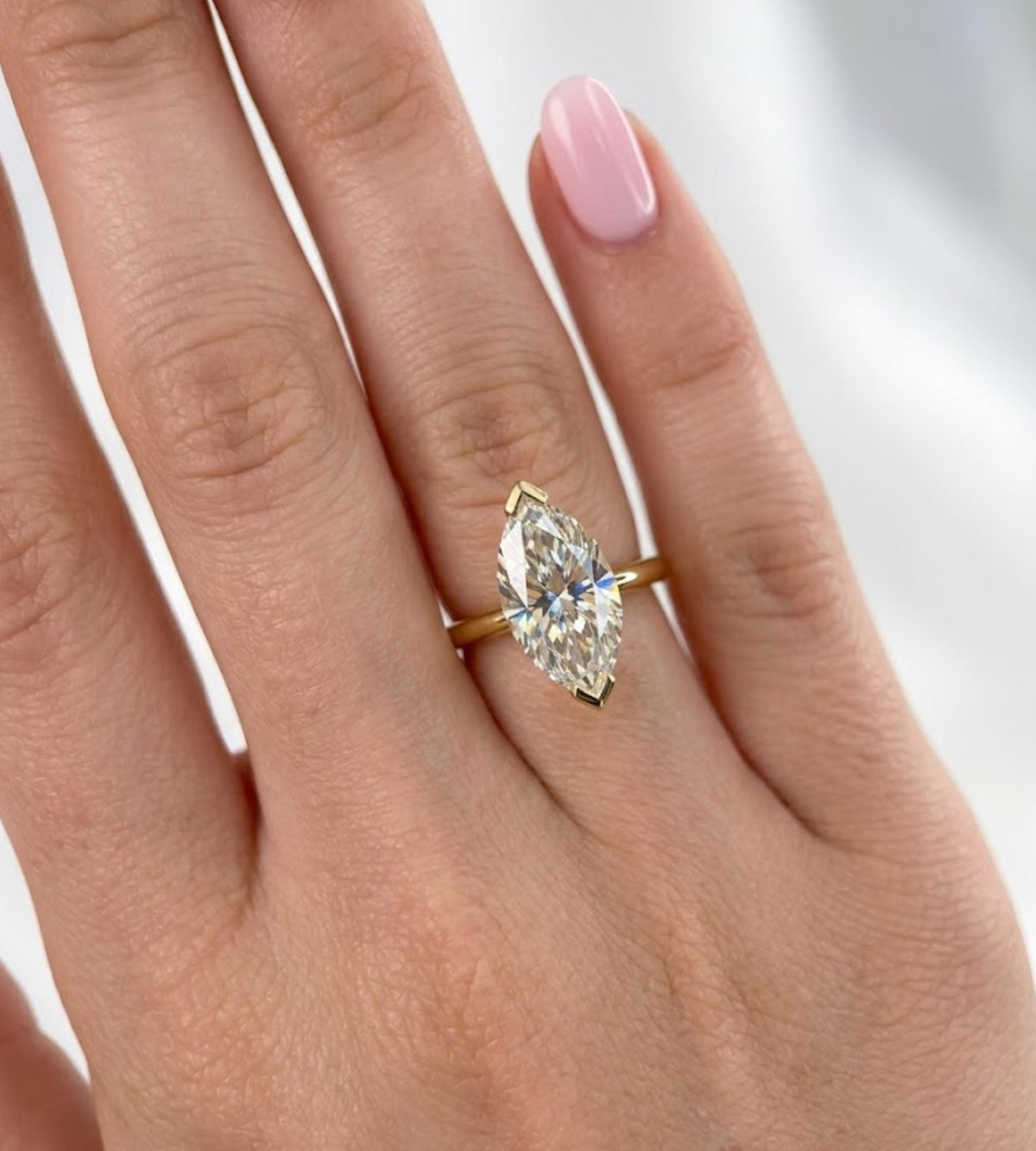 1.00 to 5.00ct Marquise Cut Moissanite Engagement Ring | 14K Gold Solitaire Promise Ring | Delicate Proposal Anniversary Bridal Jewelry