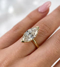 1.00 to 5.00ct Marquise Cut Moissanite Engagement Ring | 14K Gold Solitaire Promise Ring | Delicate Proposal Anniversary Bridal Jewelry