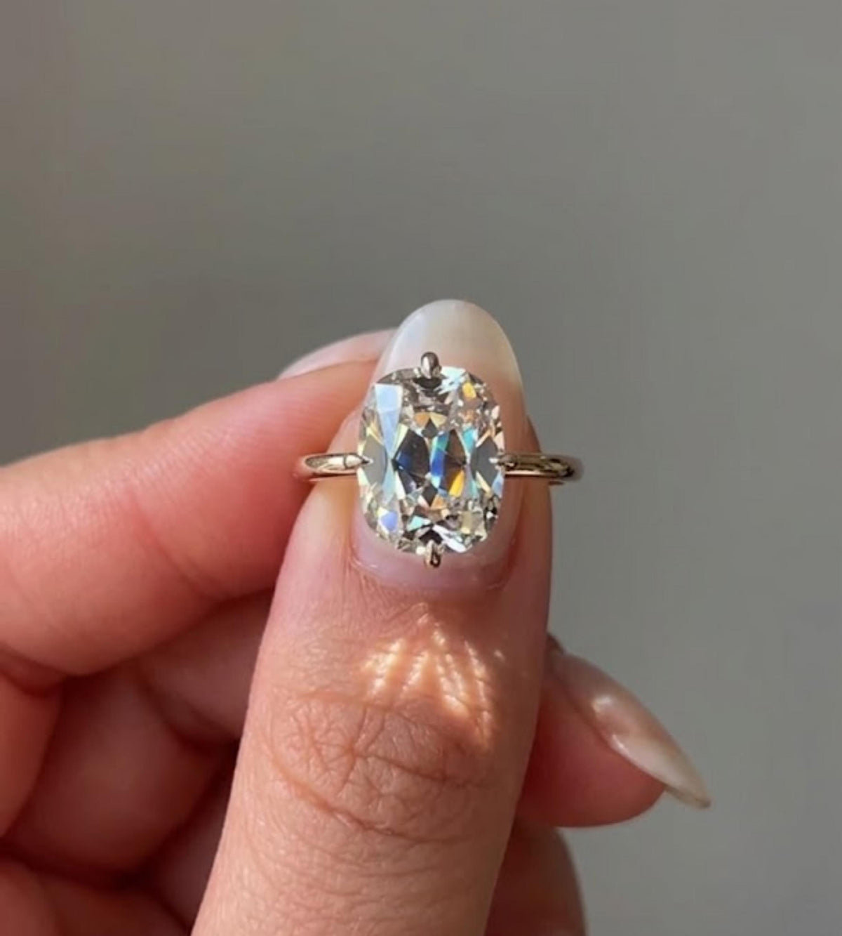 4.30 Carat Elongated Cushion Cut Moissanite Engagement Ring, Vintage Solitaire Ring, Lab Grown Diamond Option, Cushion Ring Gift for Her