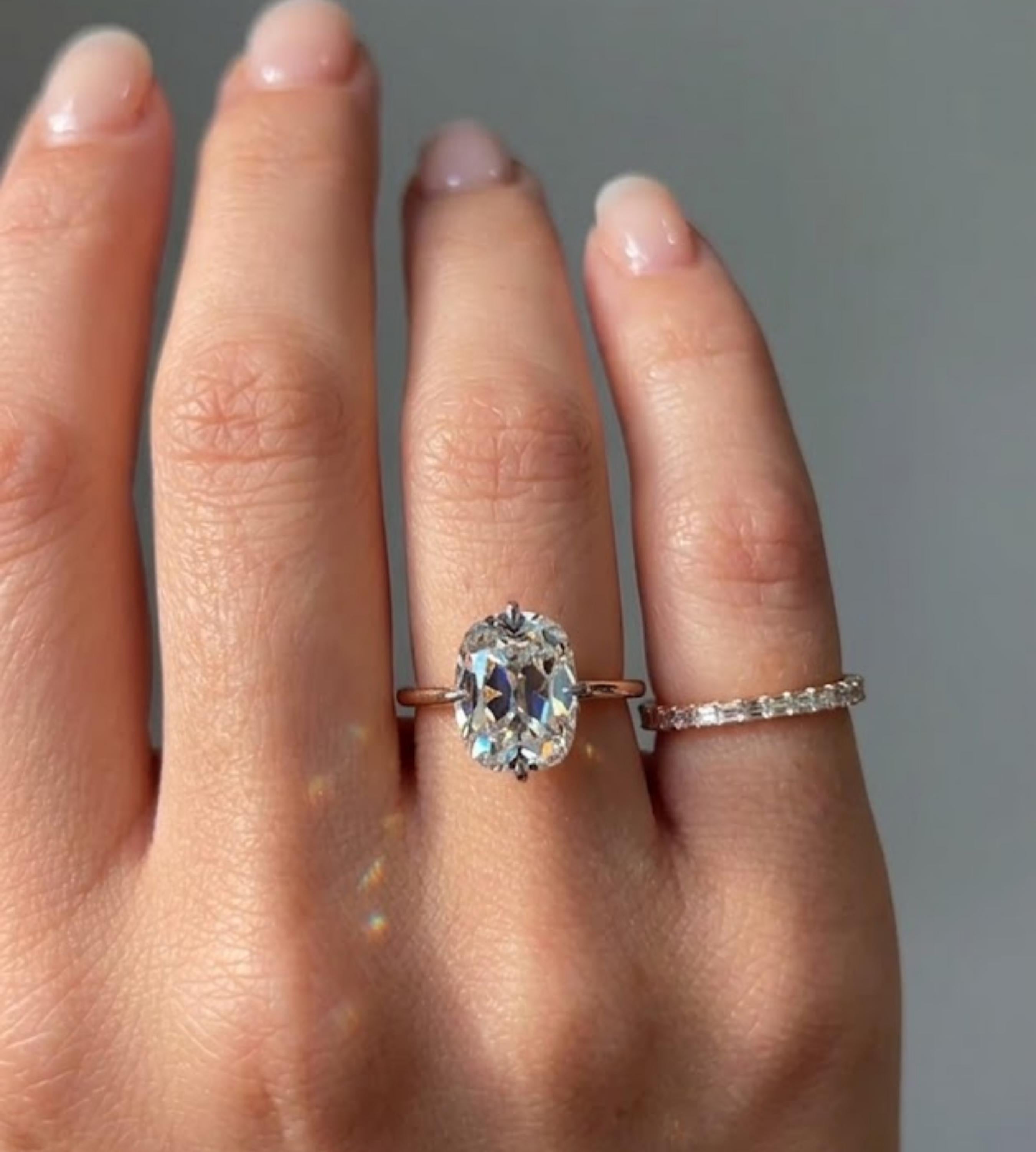 4.30 Carat Elongated Cushion Cut Moissanite Engagement Ring, Vintage Solitaire Ring, Lab Grown Diamond Option, Cushion Ring Gift for Her