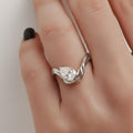 Pear Cut Moissanite Wave Ring, Modern Swirl Solitaire Ring, Minimal Gold Ring, Unique Engagement Ring, Dainty Promise Ring