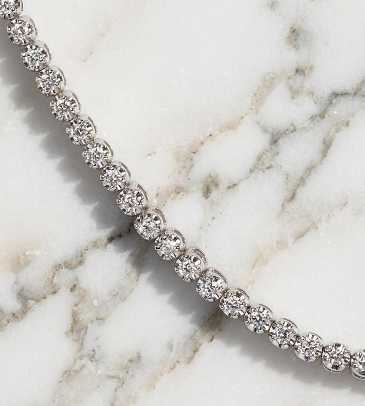 Sterling Silver Tennis Necklace Choker, CZ Diamond Like Brilliance, Adjustable Clasp