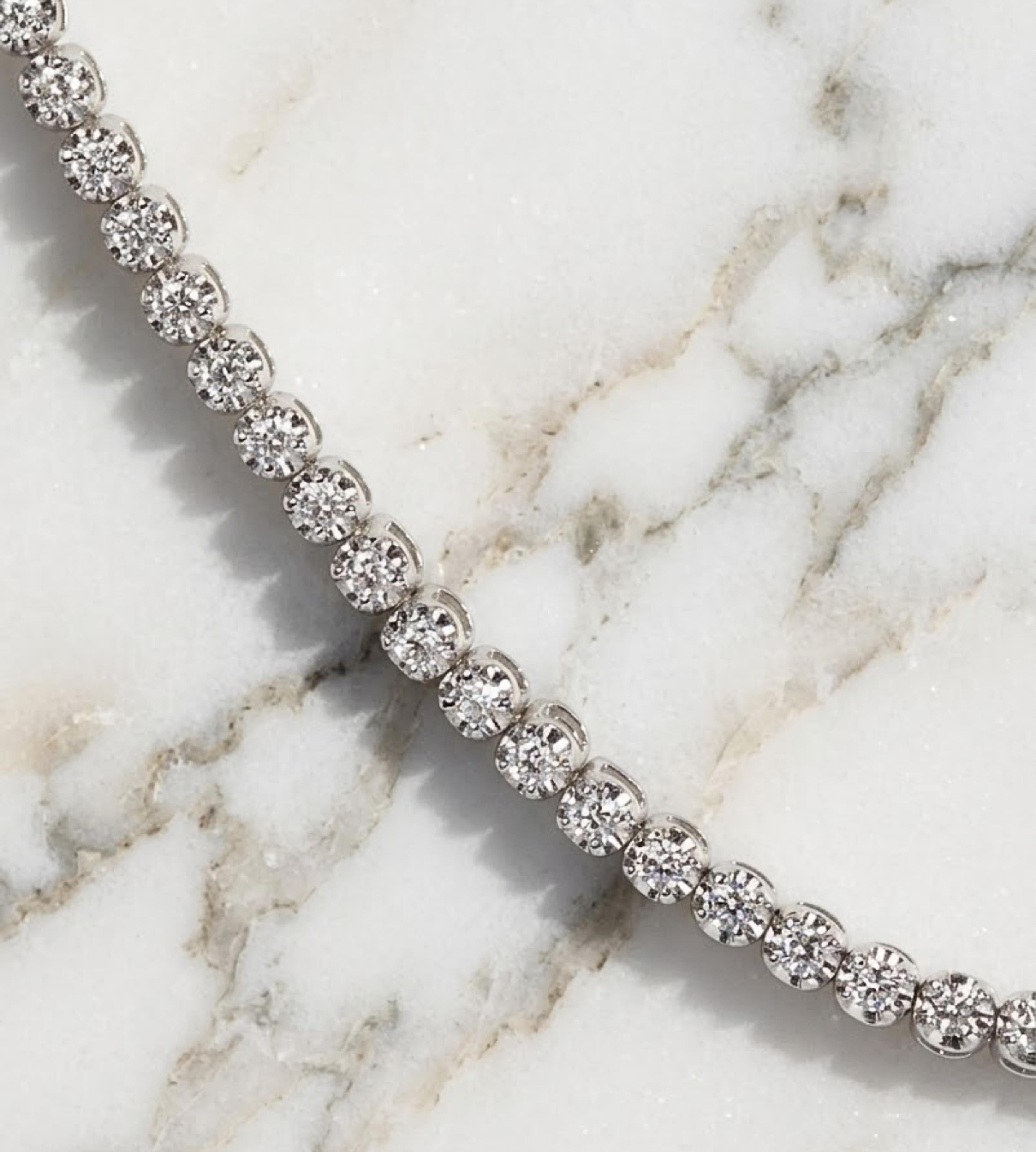 Handmade Round Prong Tennis Necklace, Moissanite Necklace, Bridal Jewelry, Wedding Necklace, Bridal Necklace,Gift for Her, Layering Necklace