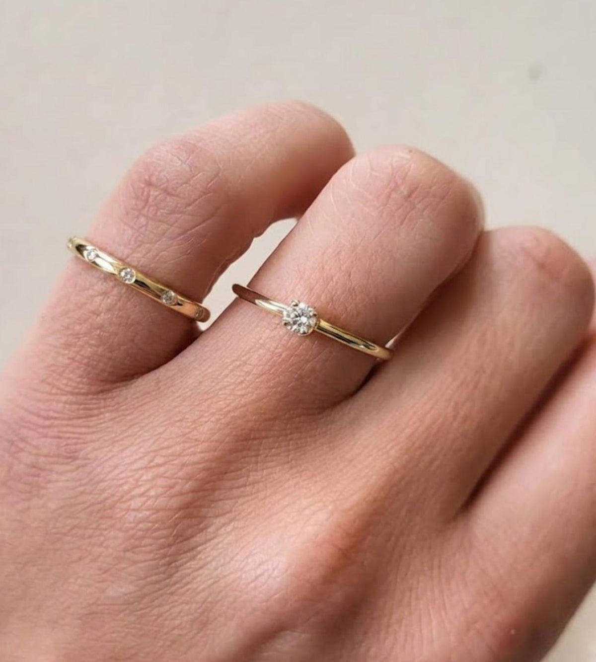 Dainty Stacking Ring, Half Eternity Ring, Gold Ring, Moissanite Ring, Simple Ring, Minimalist Ring, Gift for Her, Sterling Silver Ring