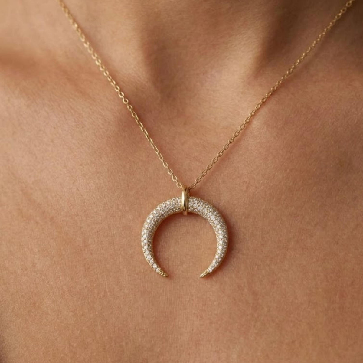 Crescent Moon Necklace Gold | Half Moon Necklace Waterproof | Crescent Moon Necklace Silver | Rose Gold Crescent Moon Pendant Necklace