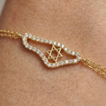Moissanite Israel Map Bracelet Magen David Bracelet 14K Gold Jewish Star Bracelet Judaica Gift Made in Israel Bracelet Israel Jewelry Jewish