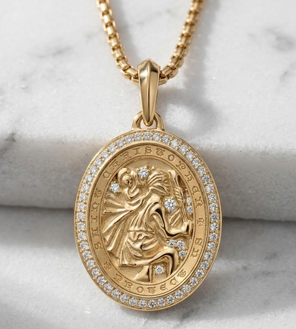 14k Gold St Michael Pendant Saint Michael Medal Man Pendant Man Necklace for Men Pendant for Men Gold Man Necklace Gift Mans Gift For Man