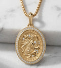14k Gold St Michael Pendant Saint Michael Medal Man Pendant Man Necklace for Men Pendant for Men Gold Man Necklace Gift Mans Gift For Man