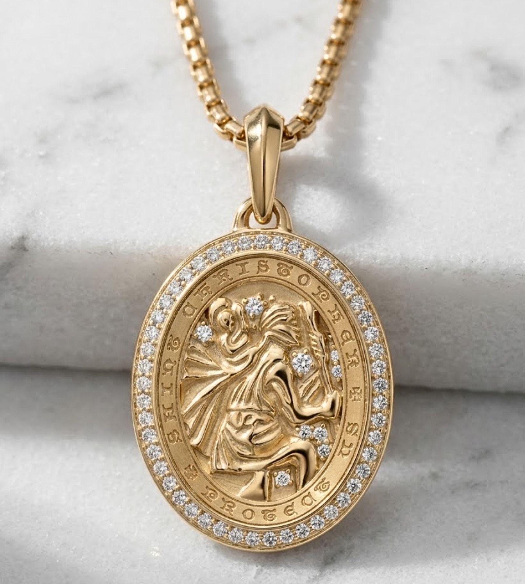 14k Gold St Michael Pendant Saint Michael Medal Man Pendant Man Necklace for Men Pendant for Men Gold Man Necklace Gift Mans Gift For Man