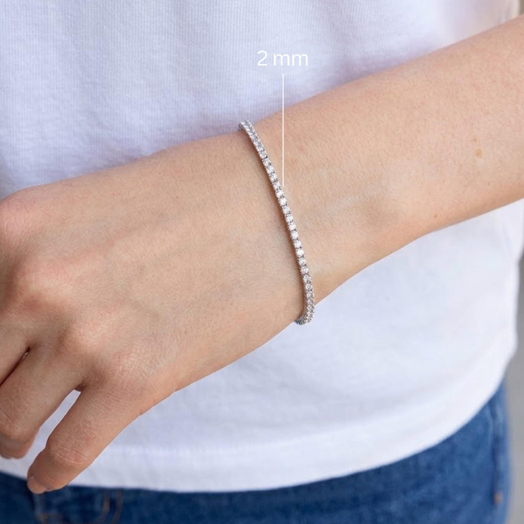 Handmade Tennis Bracelet, 14K Gold Tennis Bracelet, Moissanite Tennis Bracelet, Dainty Bracelet, Moissanite Bracelet, Gift for Her, Bracelet