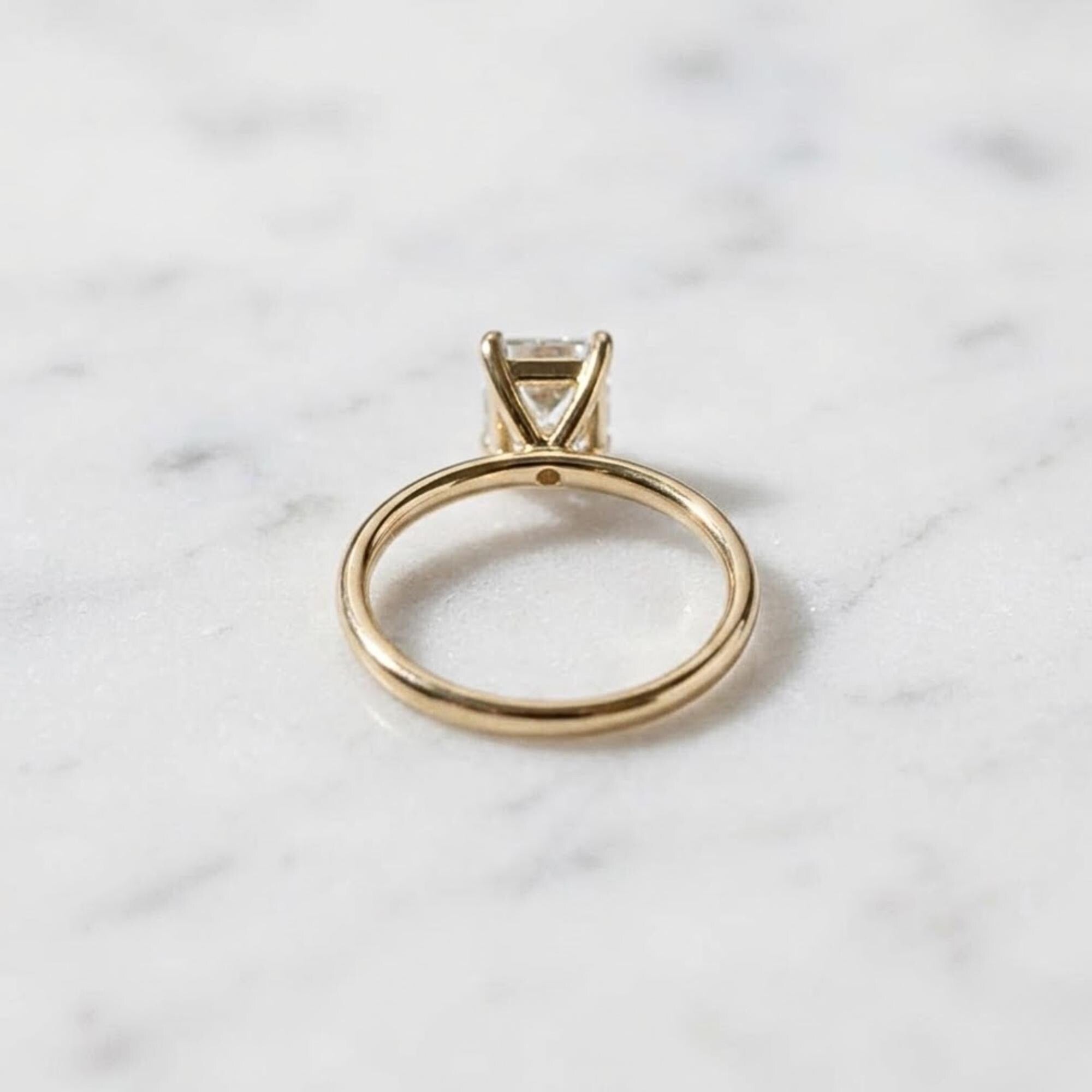 3 CT Emerald Cut Moissanite Ring, Dainty Solitaire Engagement Ring, 14K Gold Minimal Ring, Anniversary Gift for Her