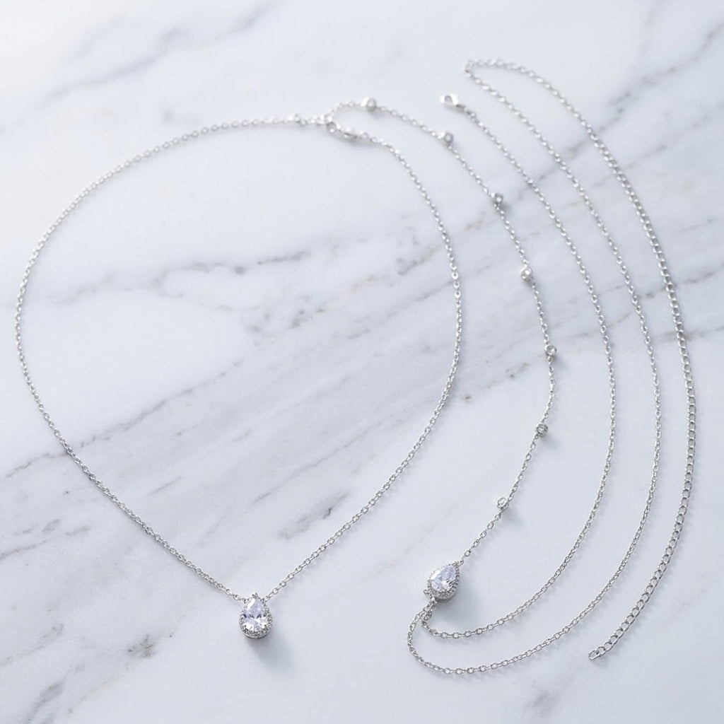 Crystal Backdrop Bridal Necklace – Wedding Dress Jewelry