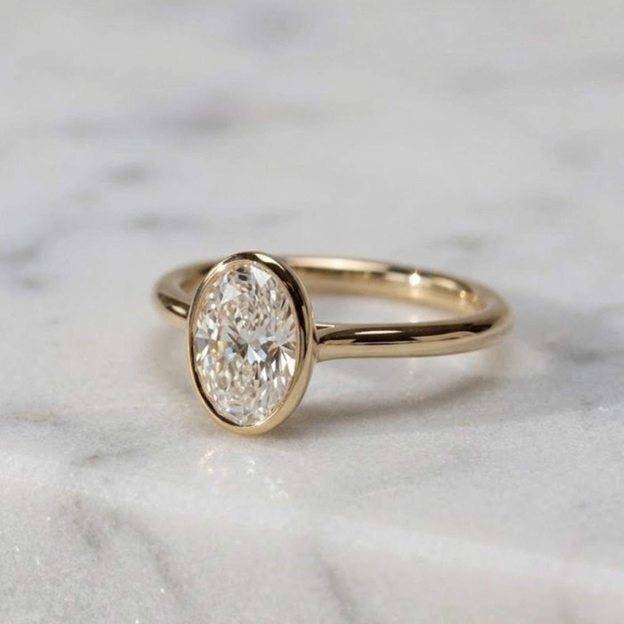2ct Oval Cut Moissanite Engagement Ring, Oval Solitaire Moissanite Ring, 14k Solid Gold Ring, Anniversary Gift Ring, Bridal Ring, Daily Ring
