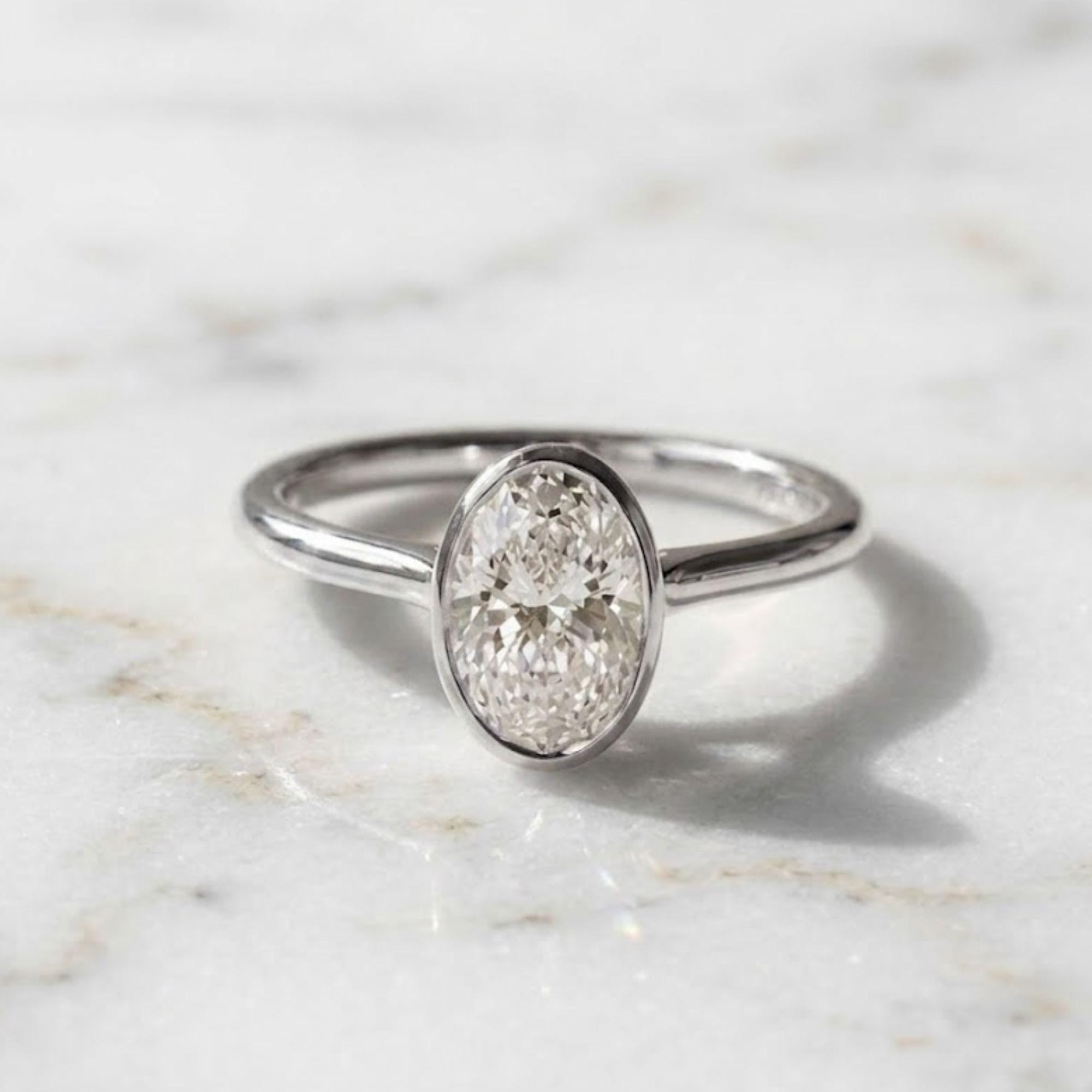 2ct Oval Cut Moissanite Engagement Ring, Oval Solitaire Moissanite Ring, 14k Solid Gold Ring, Anniversary Gift Ring, Bridal Ring, Daily Ring