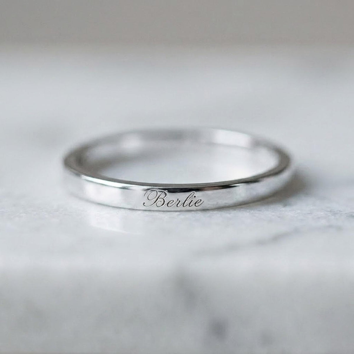 Custom Thin Band Name Ring , Engraved Personalized Ring , Minimal Stacking Ring , Mother’s Day Gift for Mom
