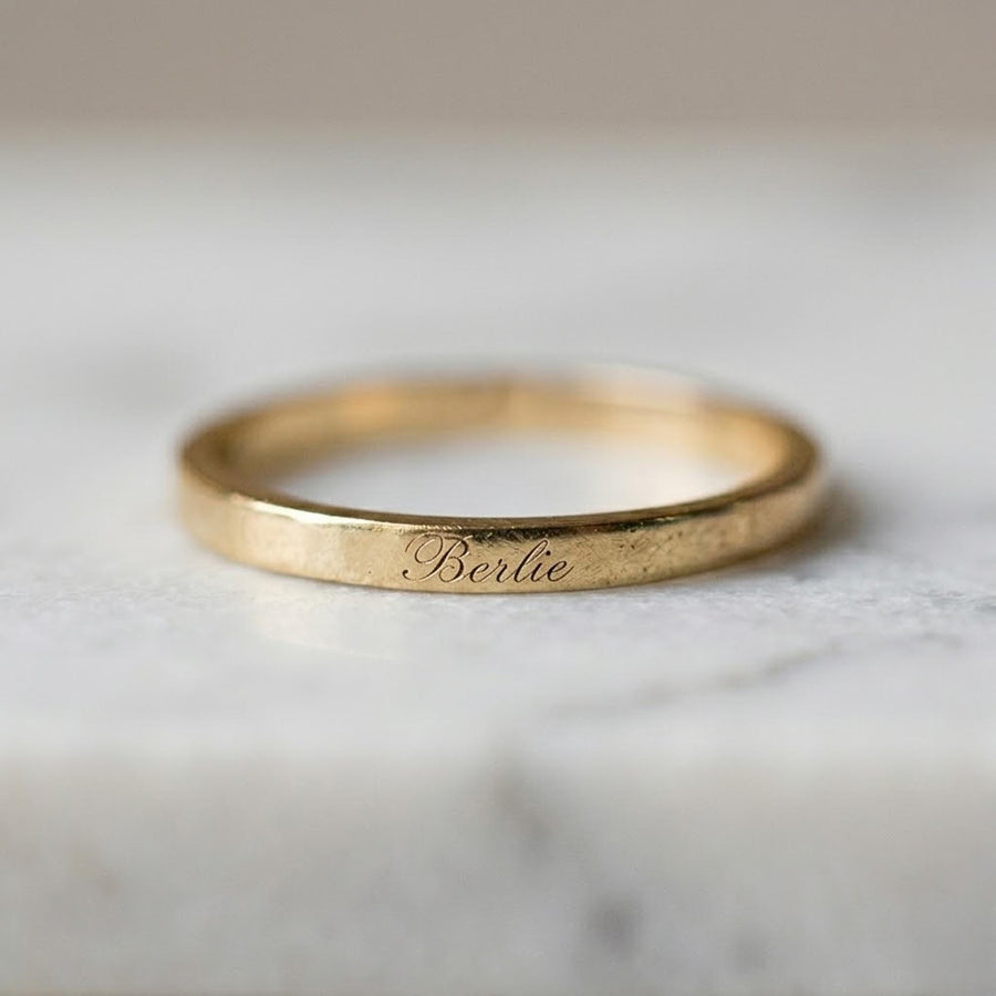 Custom Thin Band Name Ring , Engraved Personalized Ring , Minimal Stacking Ring , Mother’s Day Gift for Mom