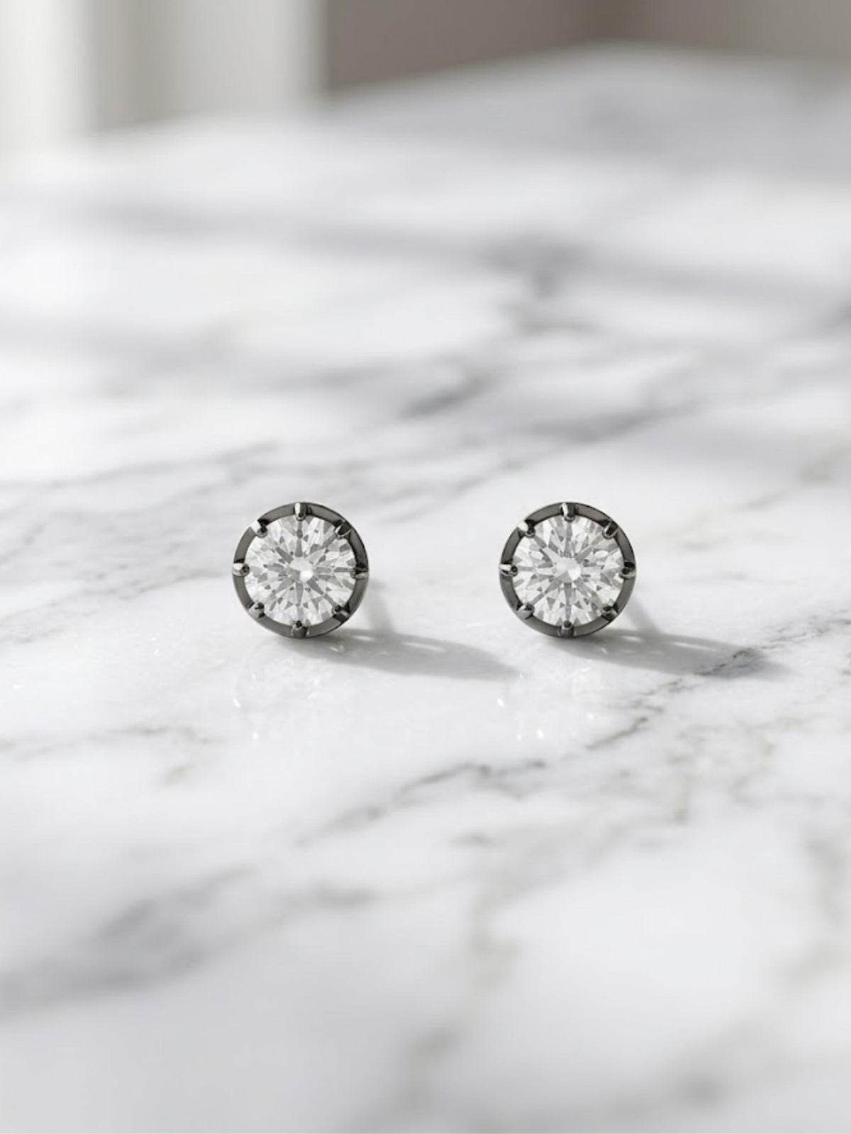 VVS1 Moissanite Stud Earrings, 925 Silver or Solid Gold, Push Back, Anniversary Gift