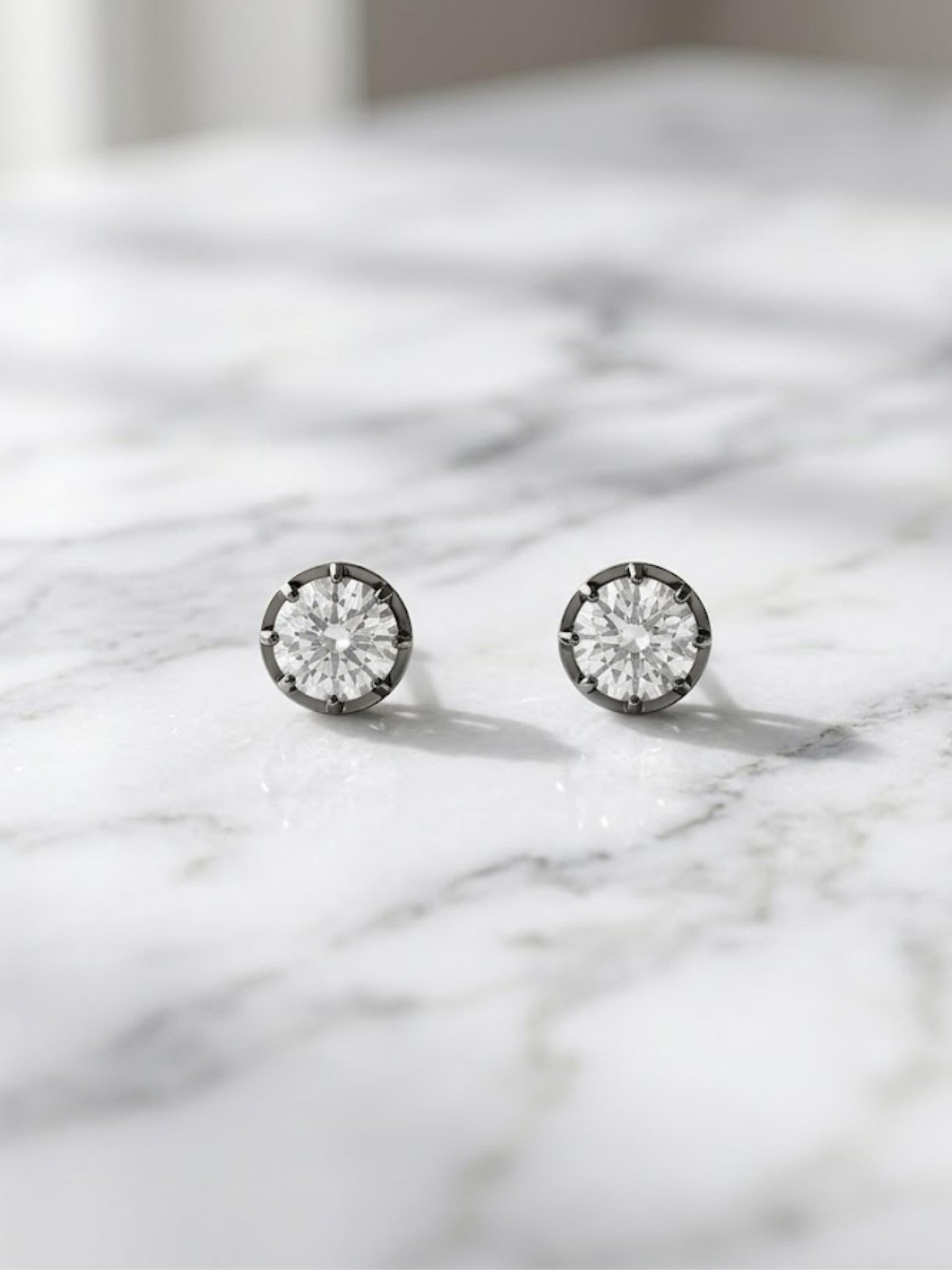 VVS1 Moissanite Stud Earrings, 925 Silver or Solid Gold, Push Back, Anniversary Gift