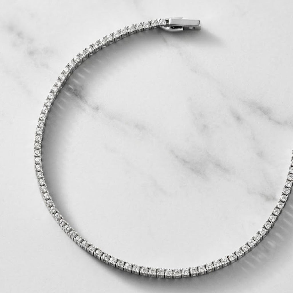Handmade Tennis Bracelet, 14K Gold Tennis Bracelet, Moissanite Tennis Bracelet, Dainty Bracelet, Moissanite Bracelet, Gift for Her, Bracelet