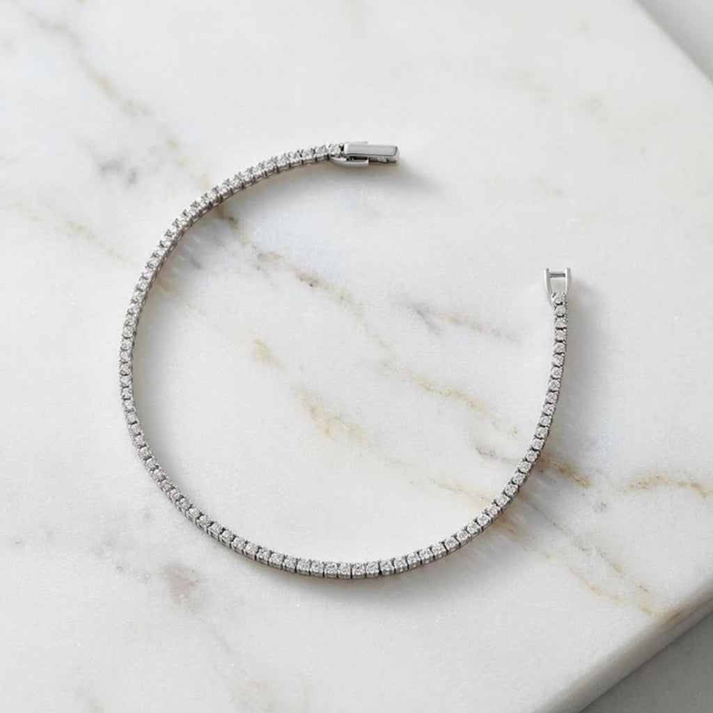 Handmade Tennis Bracelet, 14K Gold Tennis Bracelet, Moissanite Tennis Bracelet, Dainty Bracelet, Moissanite Bracelet, Gift for Her, Bracelet