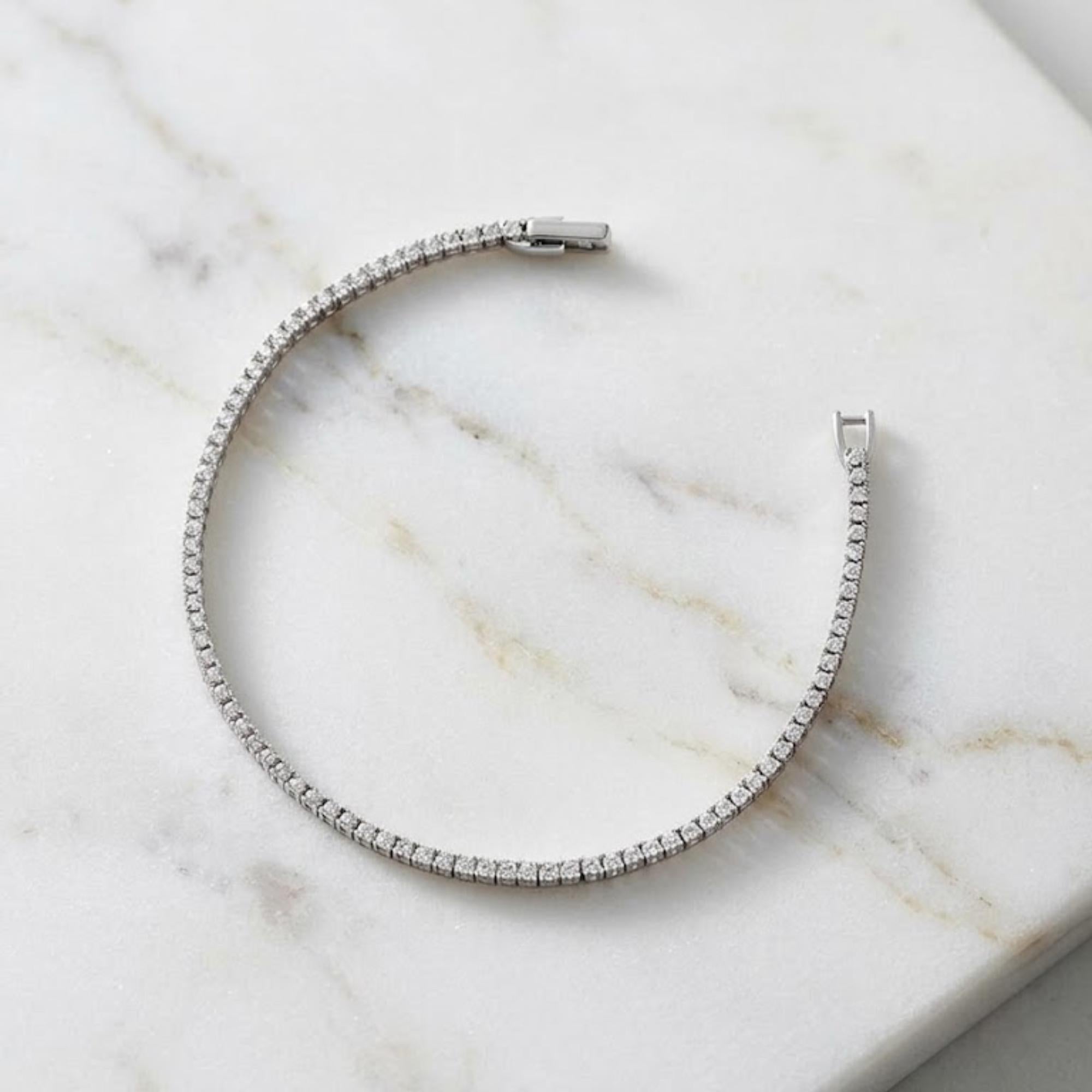Handmade Tennis Bracelet, 14K Gold Tennis Bracelet, Moissanite Tennis Bracelet, Dainty Bracelet, Moissanite Bracelet, Gift for Her, Bracelet