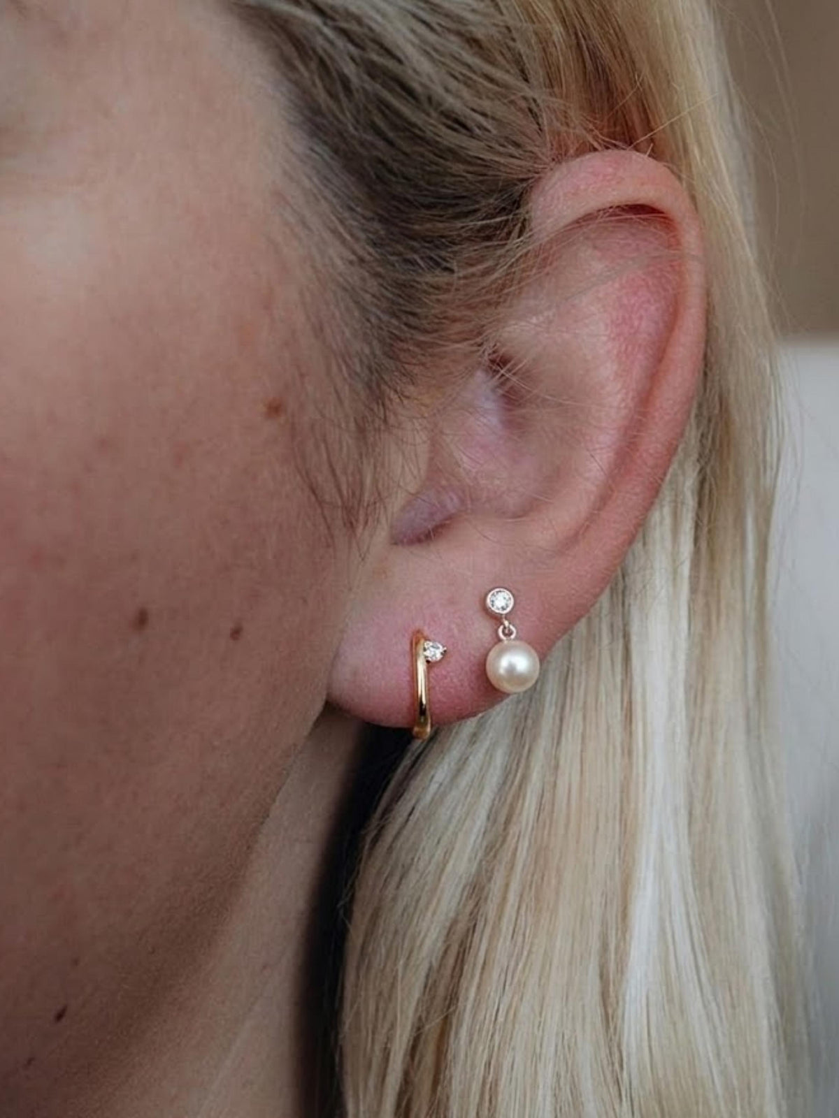 Sterling Silver Pearl Stud Earrings, Pearl Drop Moissanite Stud Earrings, Wedding Earrings, Bridal Earrings, Engagement Earrings