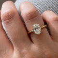 Oval Engagement Ring in 14k Solid Gold / 1.00 CT Moissanite Engagement Rings / 4-Prong Solitaire Moissanite Ring / Gold Promise Ring