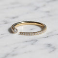 Open Gap Stack Ring Round Moissanite Engagement Band Eternity Minimalist Band Moissanite Stackable Matching Band