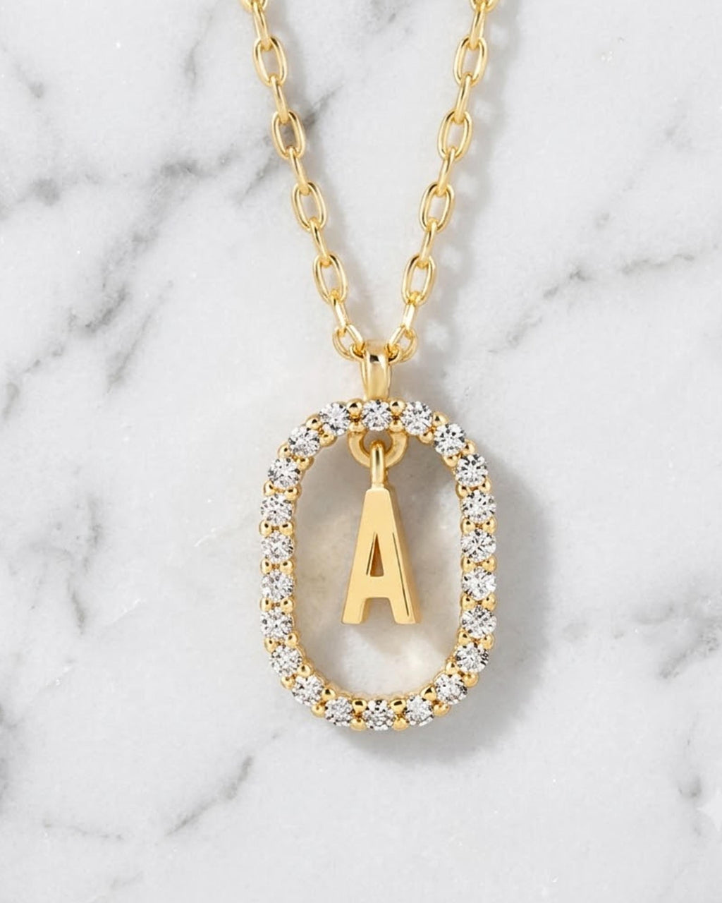 Initial Moissanite Pendant Necklace, Gold Charm Necklace, Birthday Personalized Necklace, Letter Necklace, 14k Gold Necklace