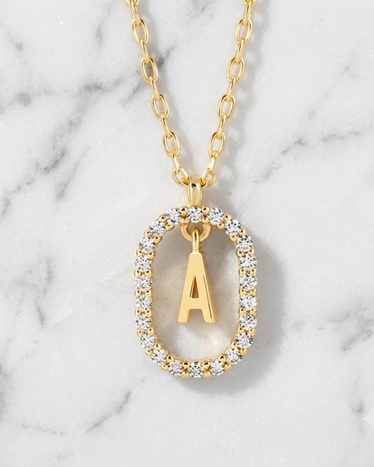 Initial Moissanite Pendant Necklace, Gold Charm Necklace, Birthday Personalized Necklace, Letter Necklace, 14k Gold Necklace