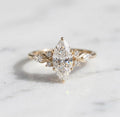 2 carat D VVS Moissanite Unique Marquise Cut Moissanite Engagement Ring, Promise Ring, 10K, 14k, Gold Ring, Marquise Wedding Ring