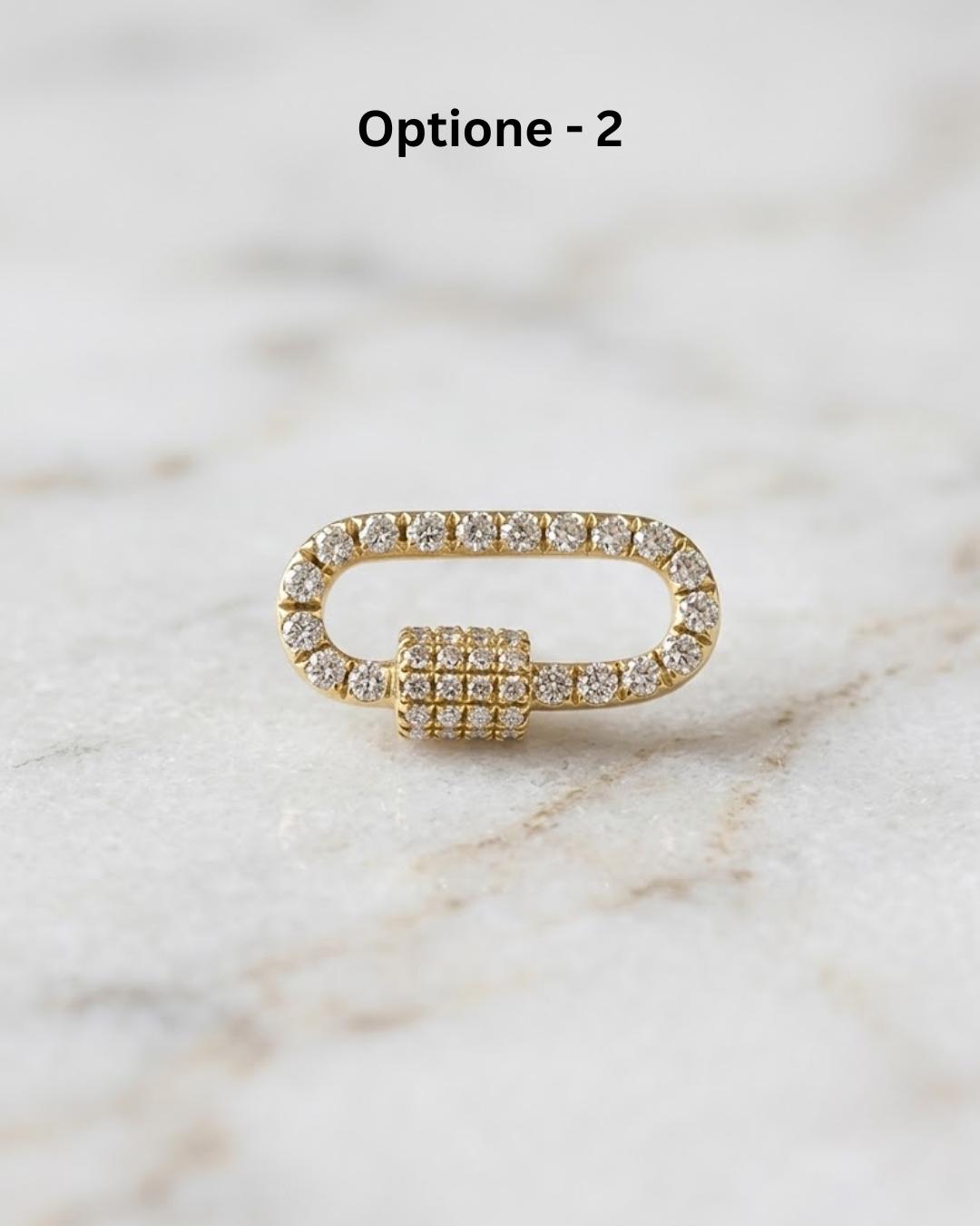 Locking Clasp, Return Clasp, Oval Clasp, Diamond Locking Clasp, Figure 3 Clasp, 14K Solid Gold Spring Clasp, DIY Jewelry Making Findings