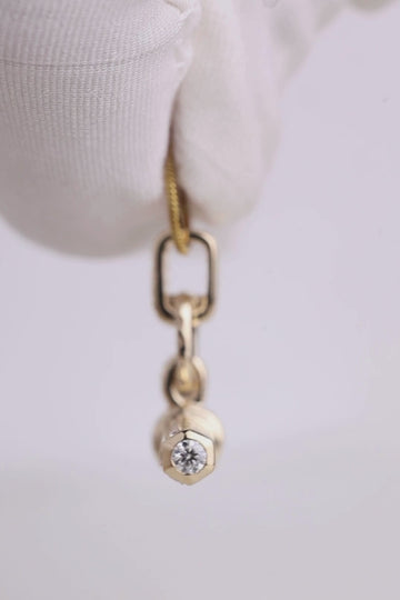 14K Gold T Bar Necklace, Moissanite Bar Pendant, Minimalist Jewelry, Gift for Women